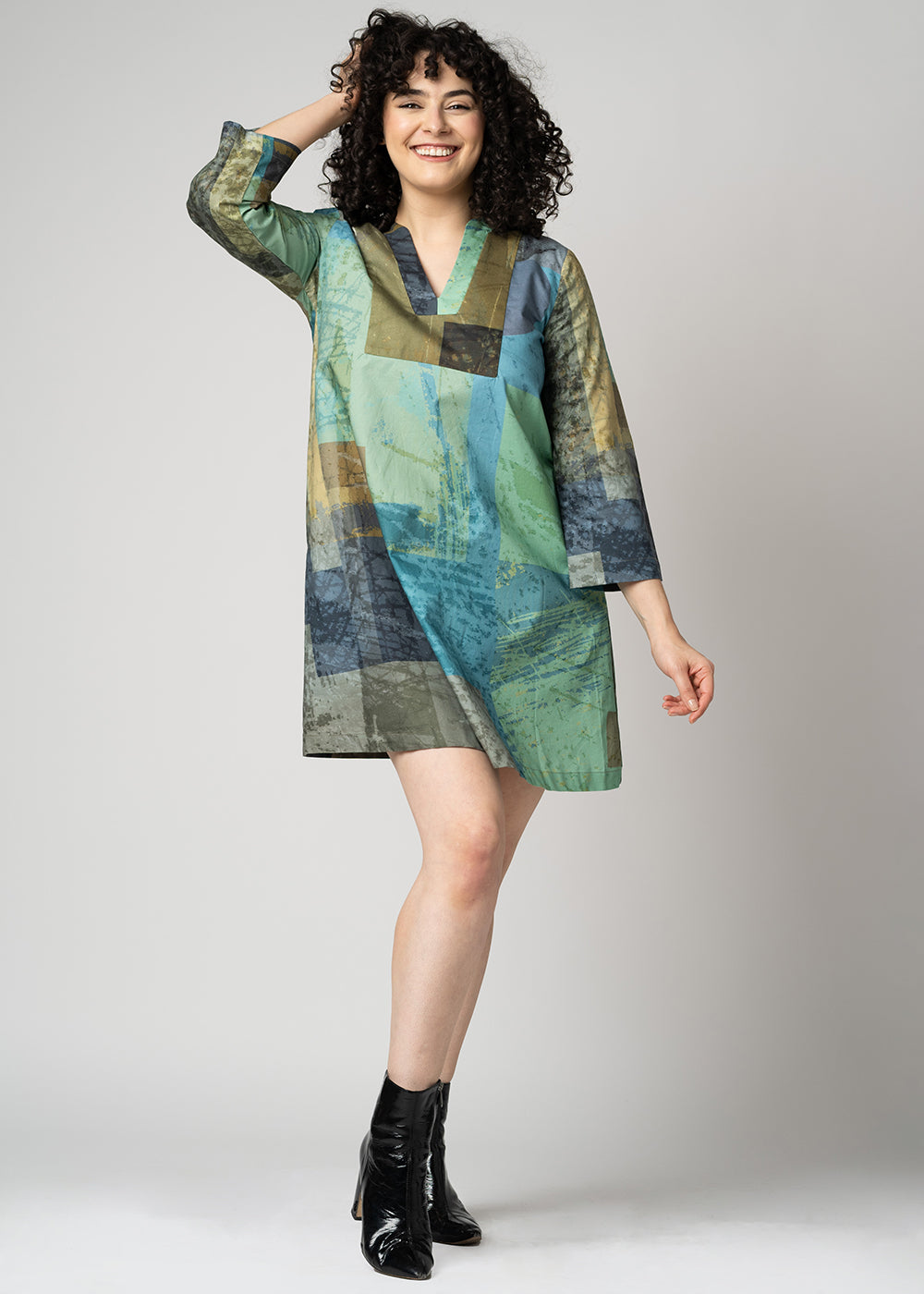 The Versatile Caftan Dress | Blue Green Texture