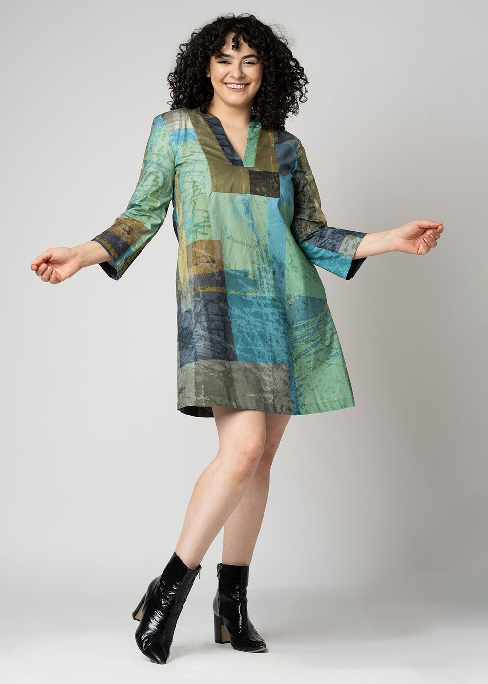 The Versatile Caftan Dress | Blue Green Texture