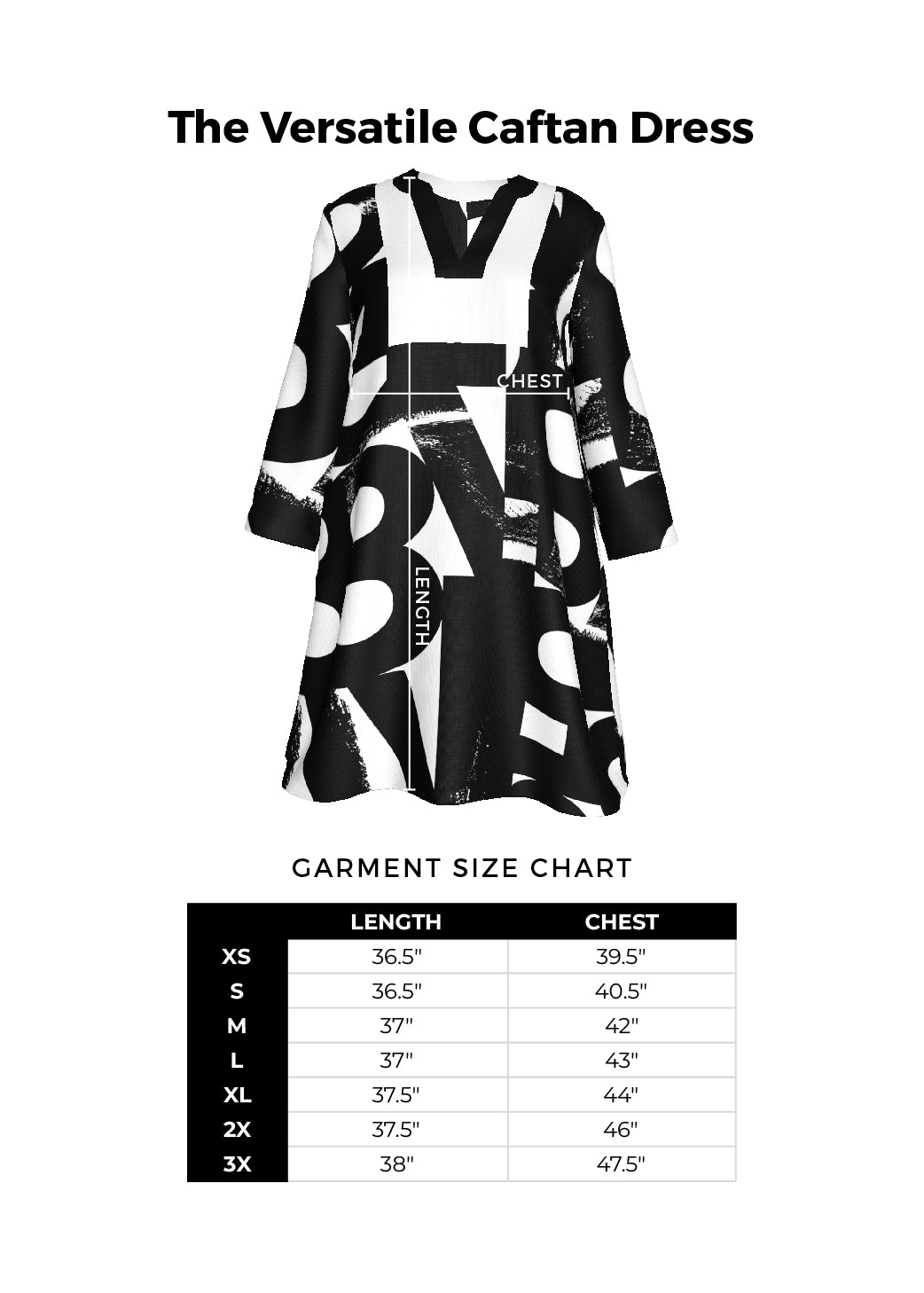 The Versatile Caftan Dress | Black White Numbers