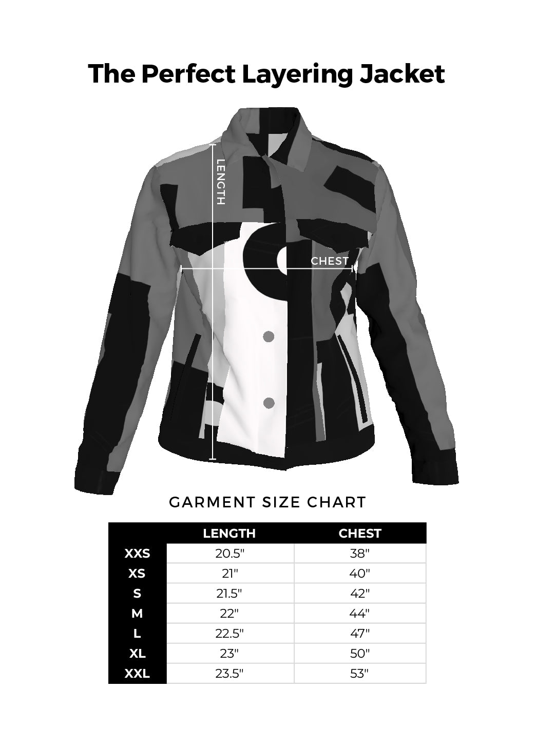 The Perfect Layering Jacket | Black White Graphic