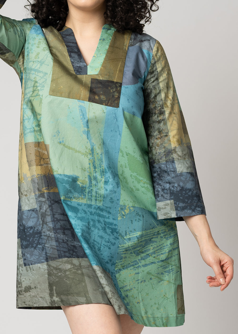 The Versatile Caftan Dress | Blue Green Texture
