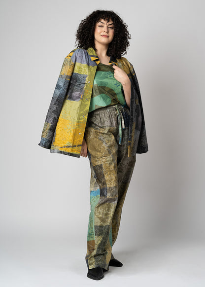 The Boyfriend Jacket | Texture in Green
